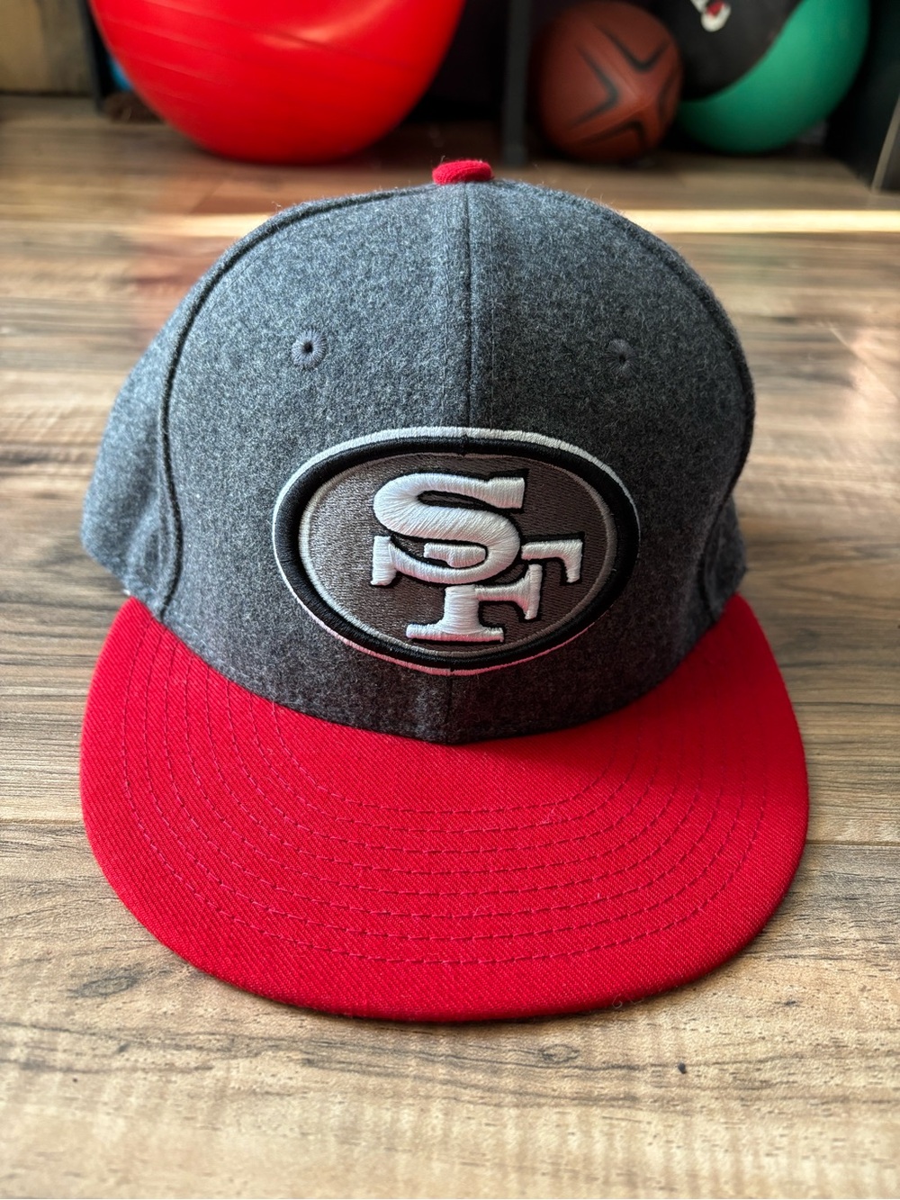 New Era 59FIFTY San Francisco 49ers Fitted Hat 7 Grey Wool Red Brim NFL Cap